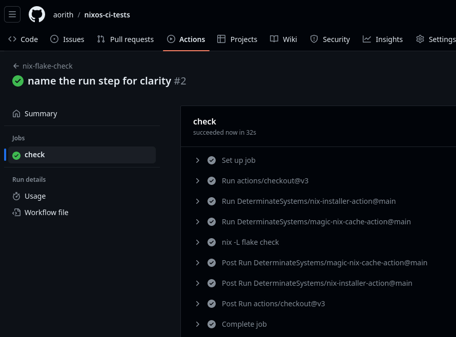 CI pipeline executed in GitHub Actions