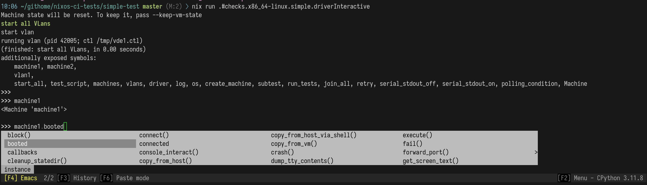 Interactive python REPL for debugging
